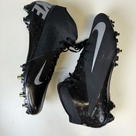 Nike Mens Size 14.5 Hyperfuse Vapor Carbon Elite Black Football Cleats Shoes - Picture 5 of 11
